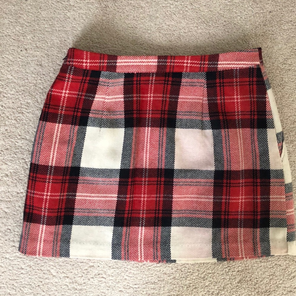 Abercrombie Plaid Red Skirt